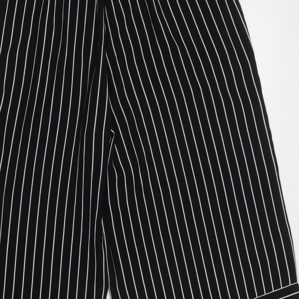 Stradivarius Womens Black Striped  Cropped Trousers Size M L25 in Regular