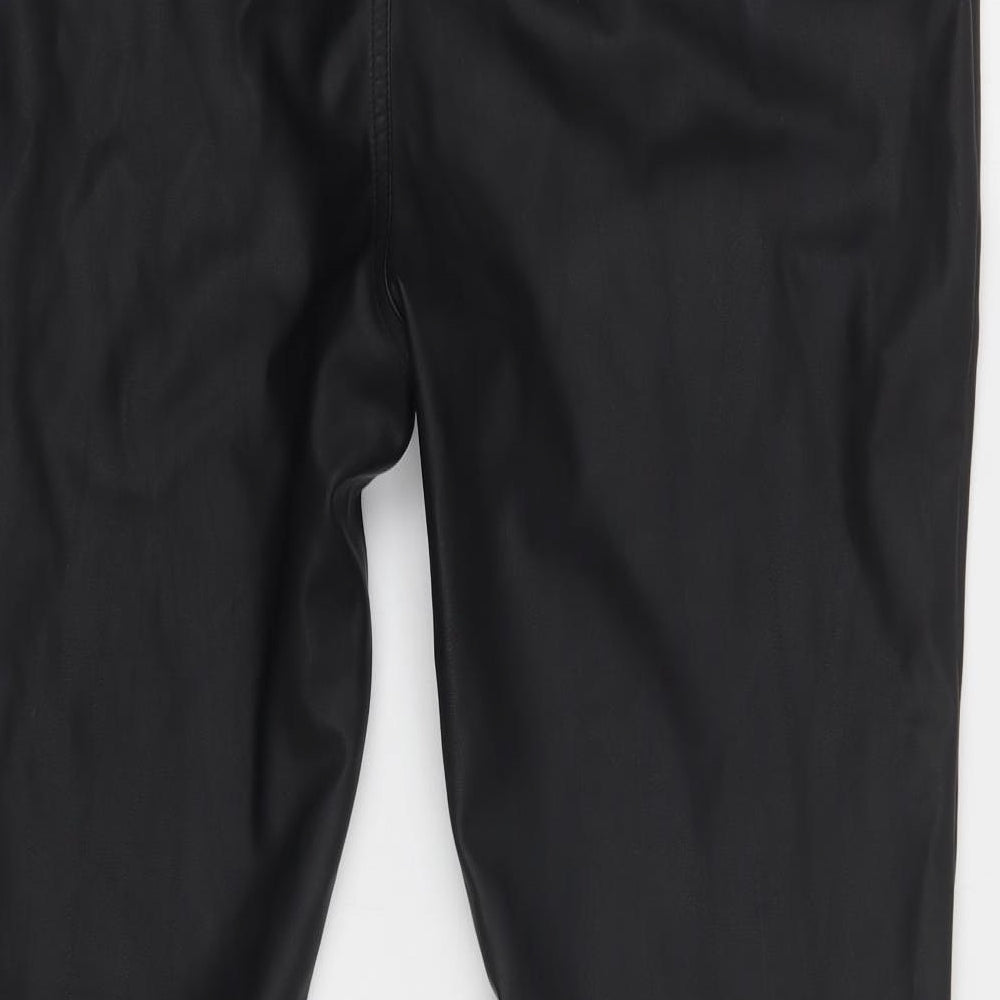 River Island Womens Black  Polyester Jegging Trousers Size 16 L27 in Regular Button - Coated