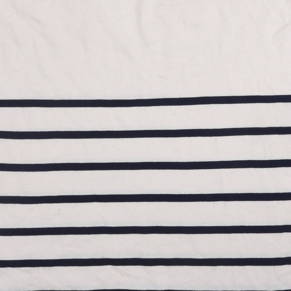 TU Womens Pink Striped Viscose Basic Blouse Size 24 V-Neck