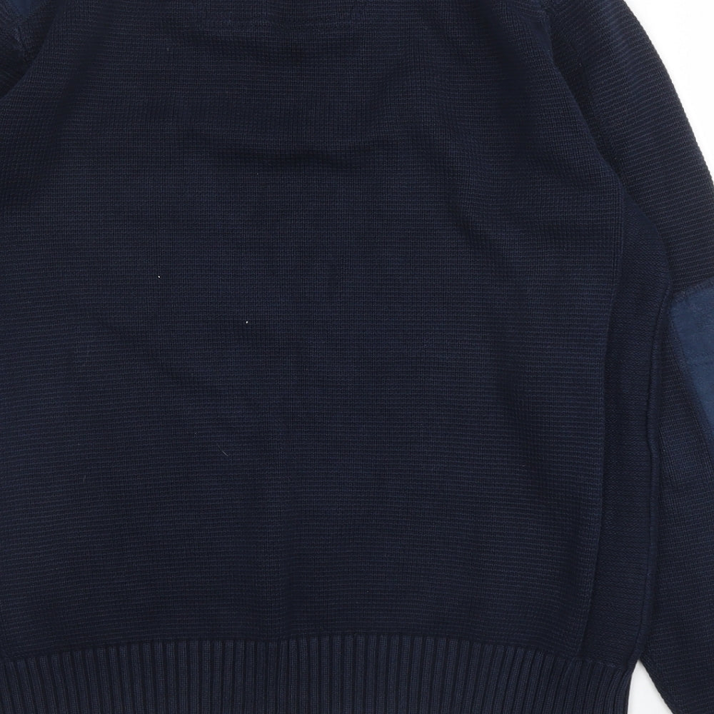 Strength & Honour Mens Blue Crew Neck  Cotton Pullover Jumper Size M