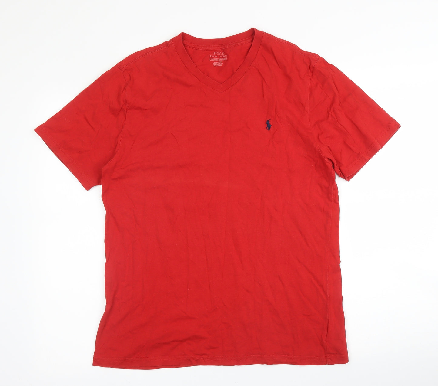 Polo Ralph Lauren Mens Red  Cotton  T-Shirt Size XL V-Neck