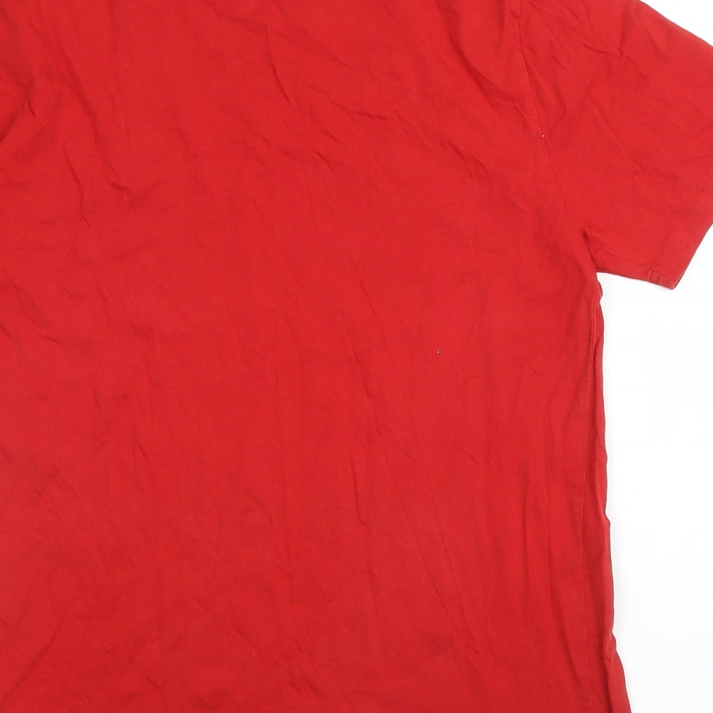 Polo Ralph Lauren Mens Red  Cotton  T-Shirt Size XL V-Neck