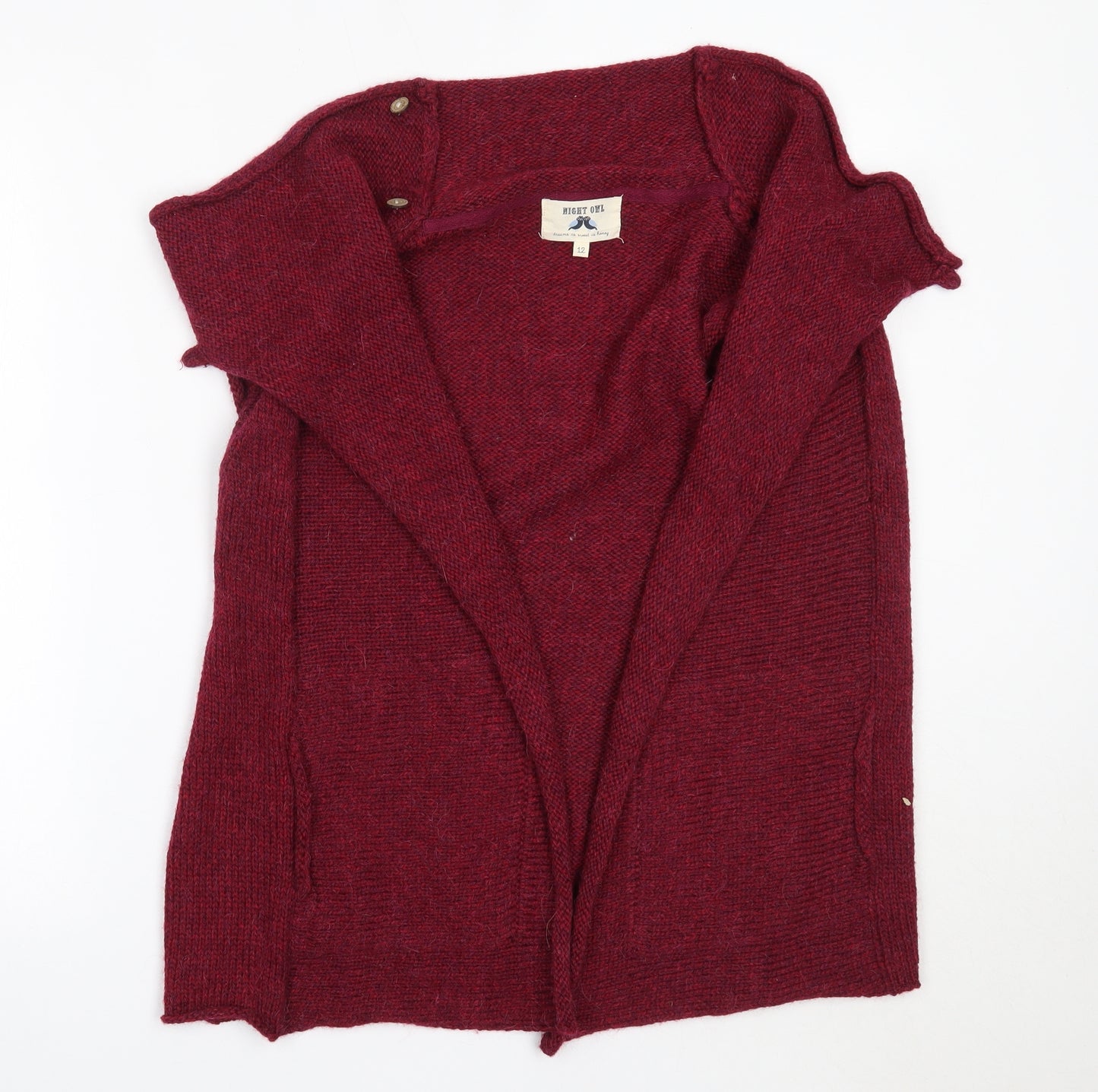 White Stuff Womens Red Round Neck  Wool Cardigan Jumper Size 12