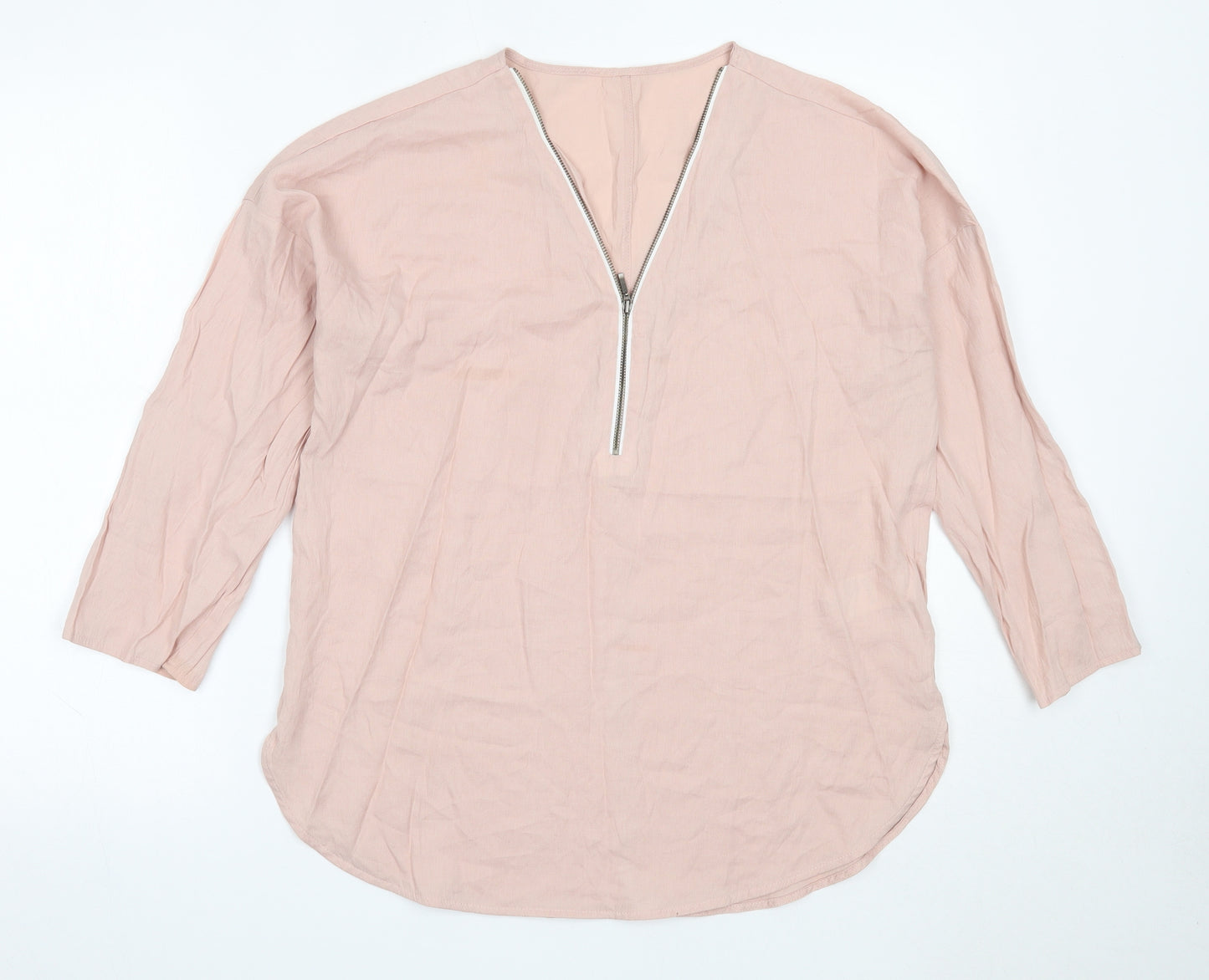 Mint Velvet Womens Pink  Viscose Basic Blouse Size M V-Neck
