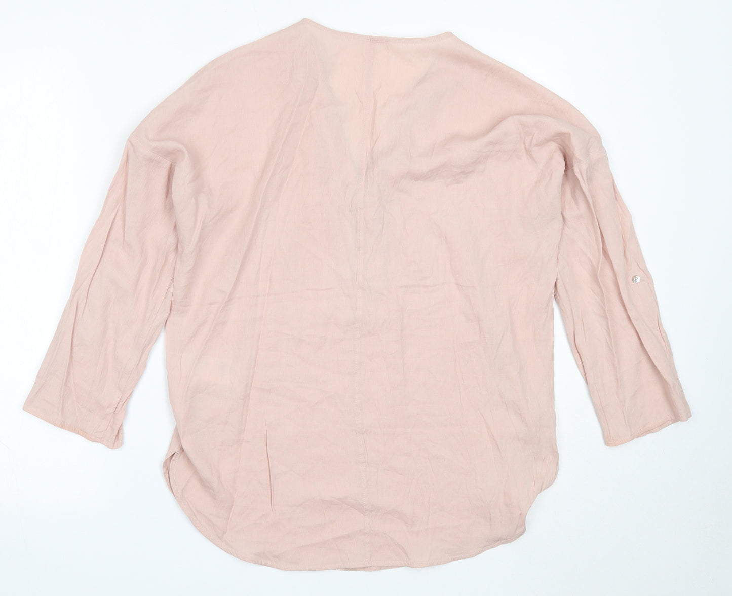Mint Velvet Womens Pink  Viscose Basic Blouse Size M V-Neck