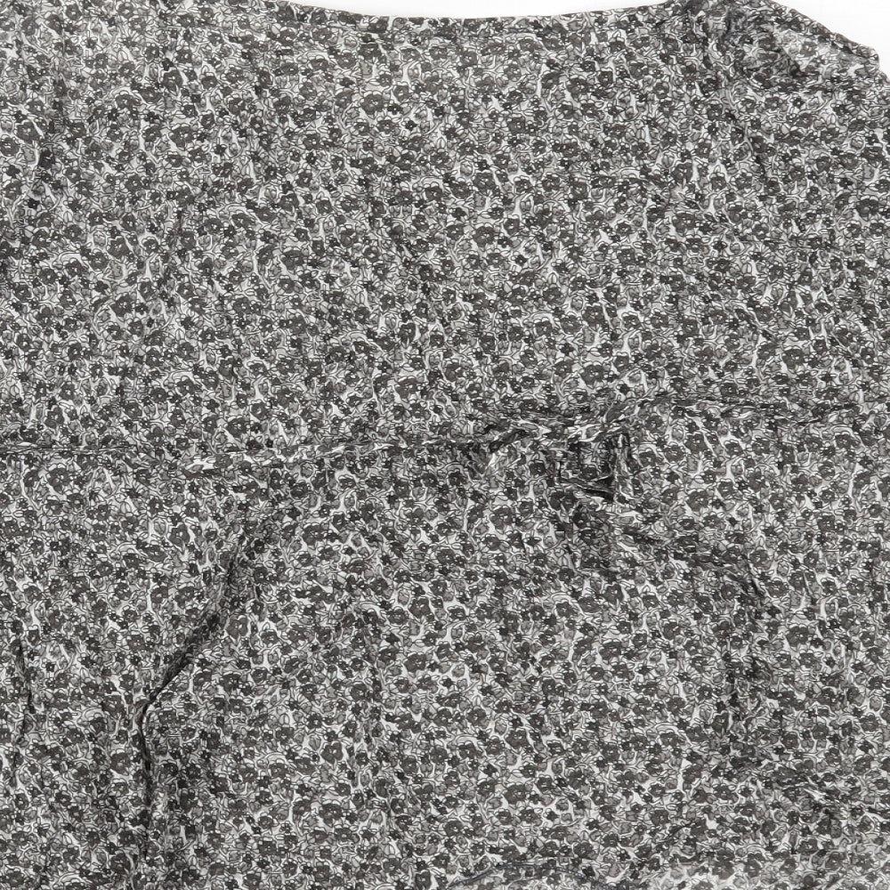 Primark Womens Grey  Cotton Camisole Blouse Size 12 Round Neck