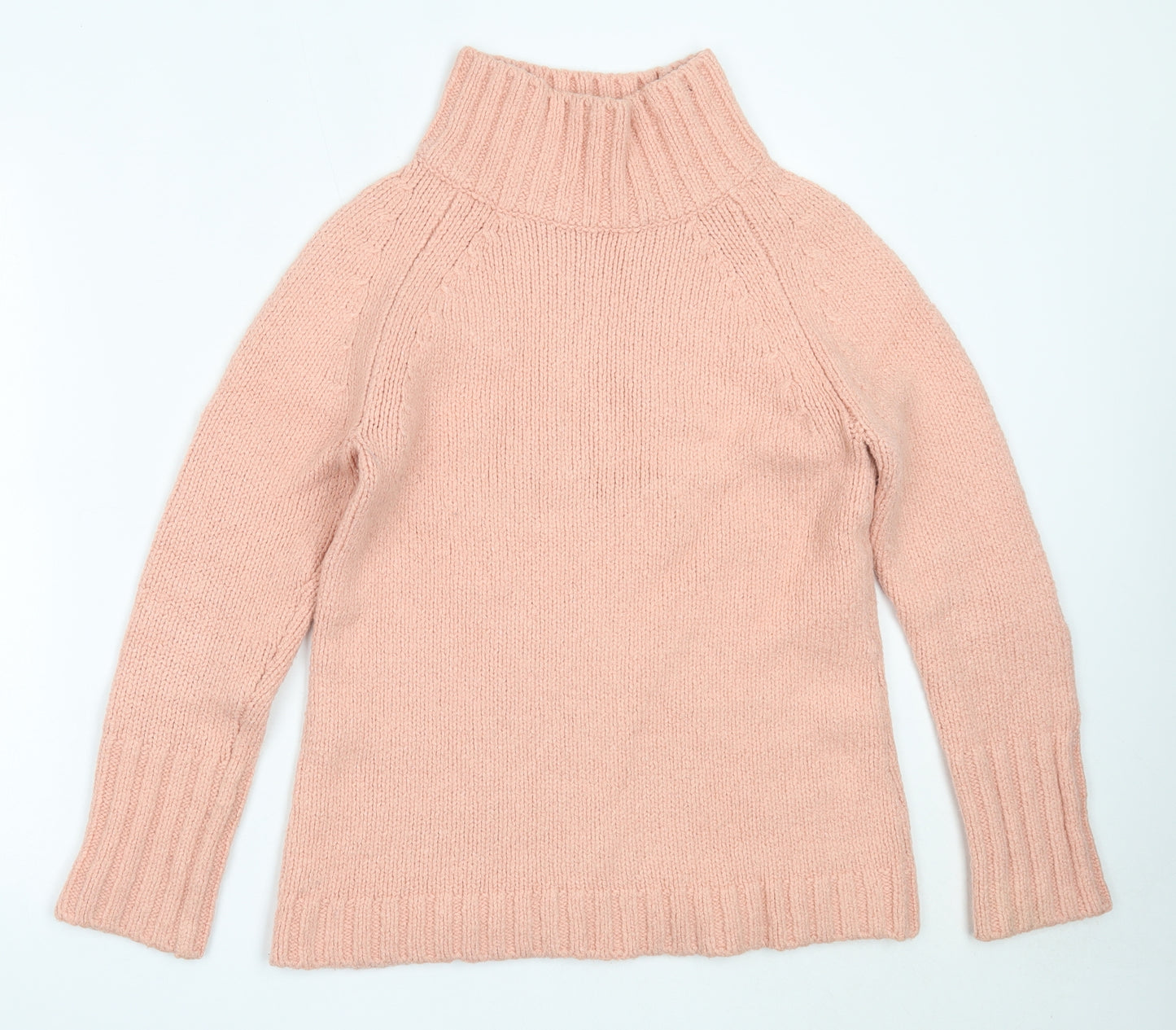 Mint Velvet Womens Pink High Neck  Cotton Pullover Jumper Size 12