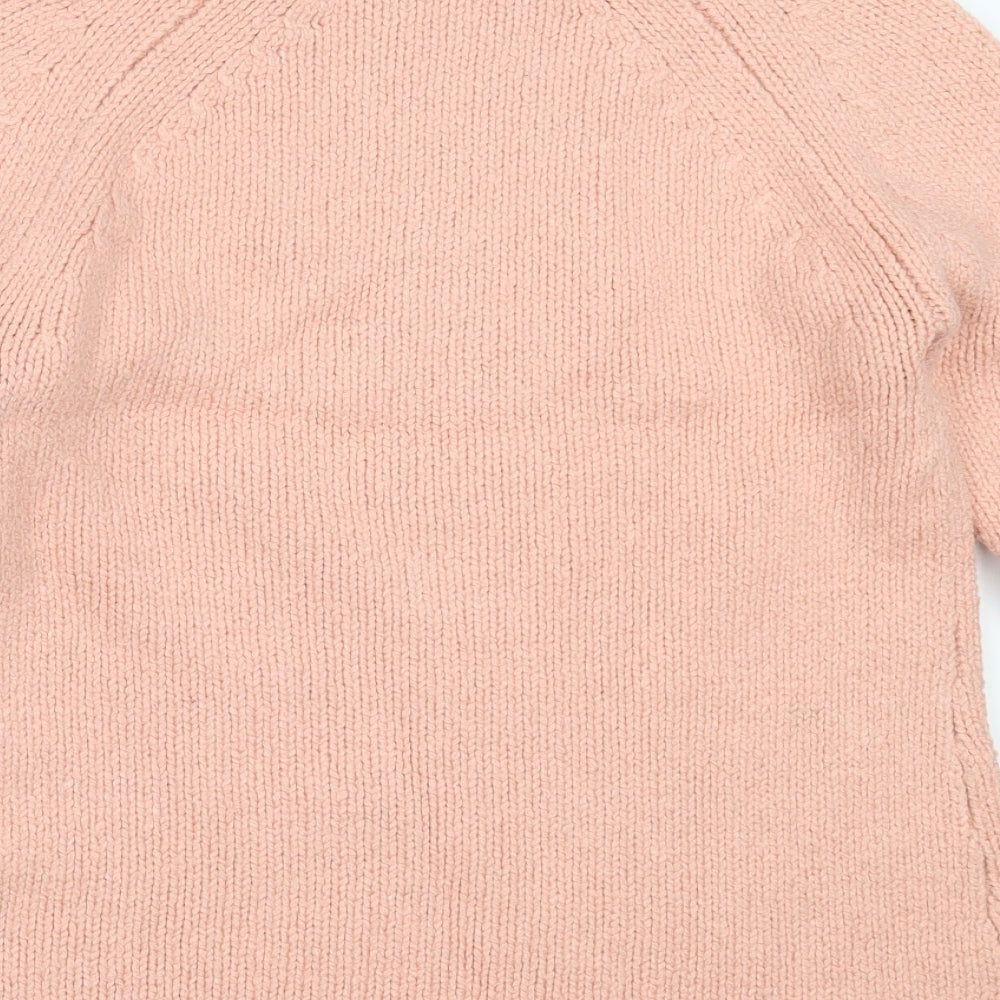 Mint Velvet Womens Pink High Neck  Cotton Pullover Jumper Size 12