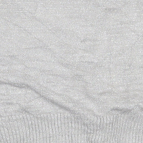 Bay Womens Silver V-Neck  Viscose Cardigan Jumper Size 12