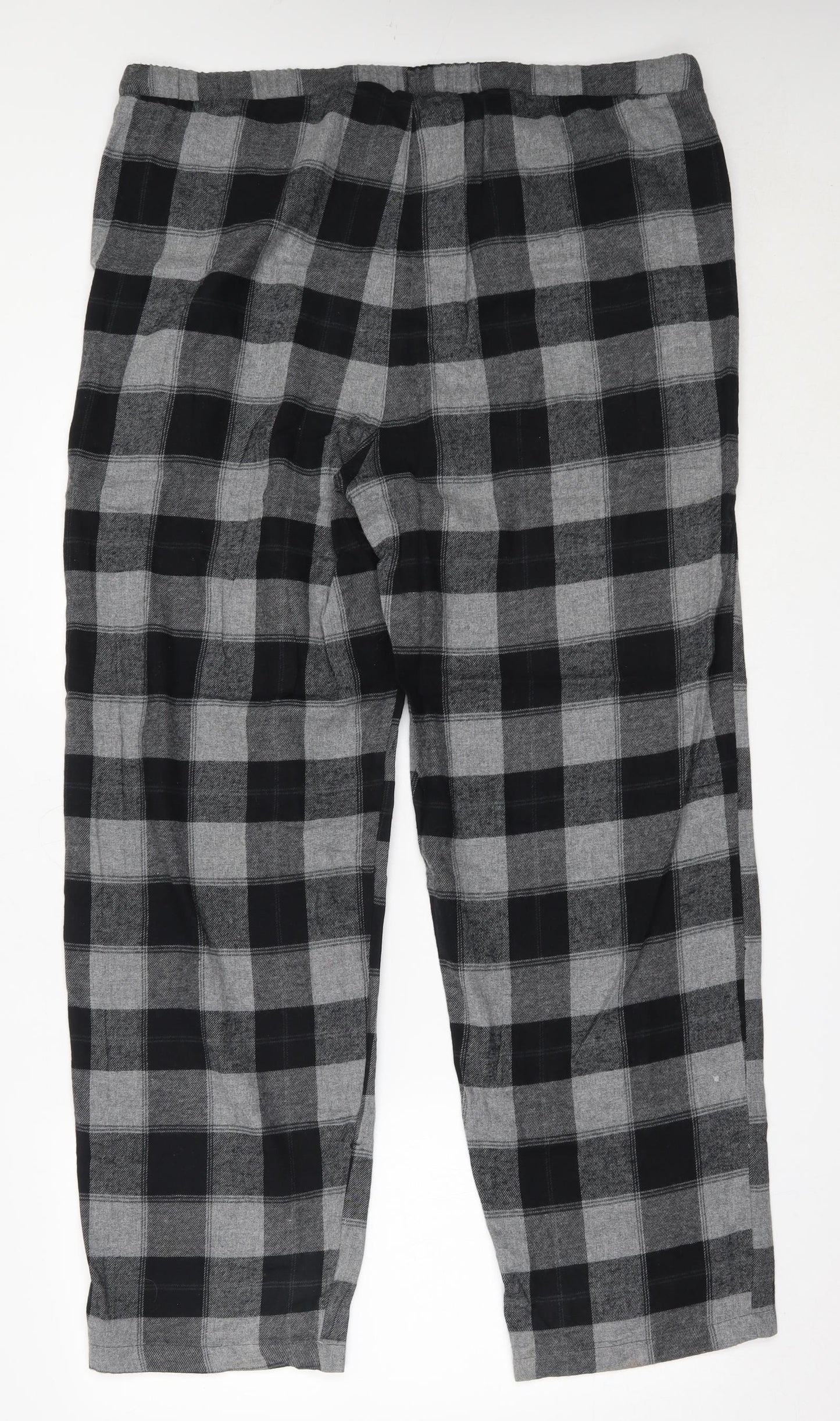 Avenue Mens Grey Check Cotton  Pyjama Pants Size XL