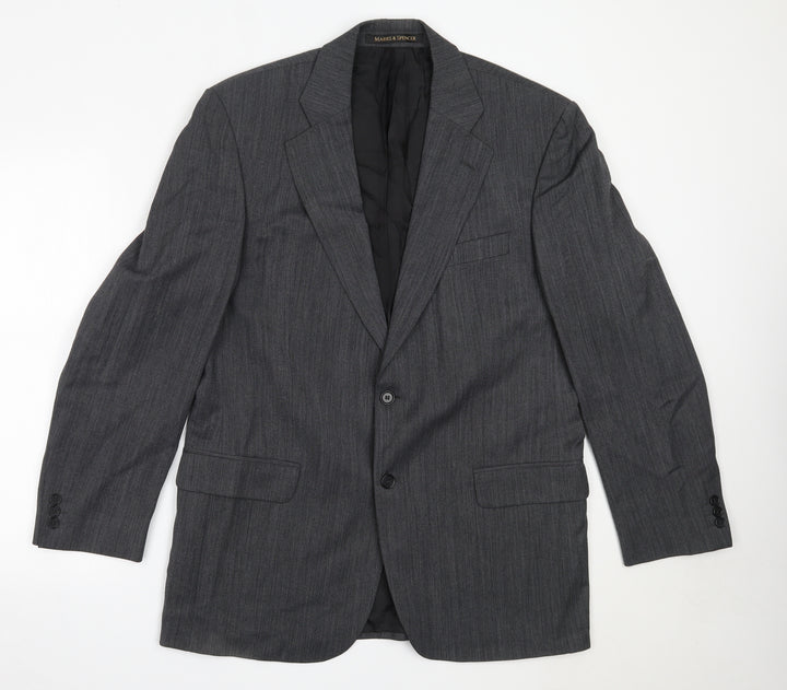 Marks and Spencer Mens Grey Polyester Jacket Blazer Size 42
