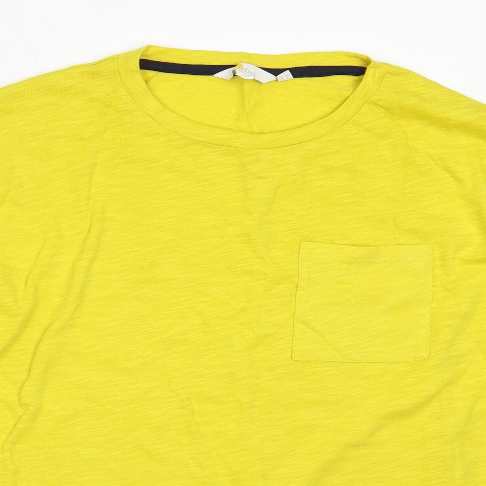 Boden Womens Yellow  Cotton Basic T-Shirt Size 12 Round Neck