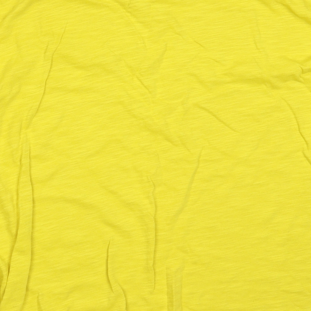 Boden Womens Yellow  Cotton Basic T-Shirt Size 12 Round Neck