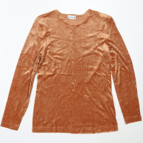 Bianca Womens Orange Round Neck  Polyester Pullover Jumper Size 36