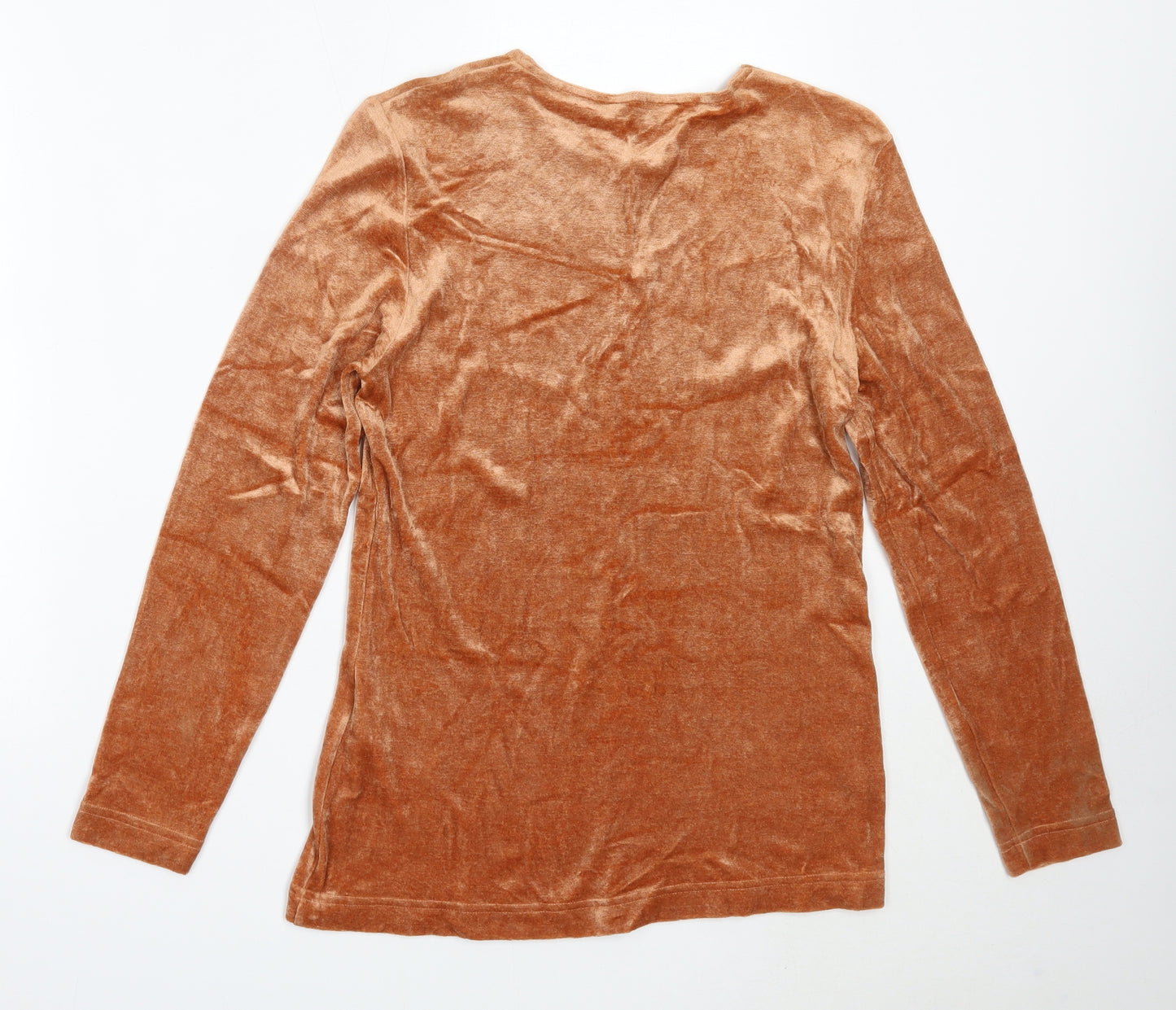 Bianca Womens Orange Round Neck  Polyester Pullover Jumper Size 36