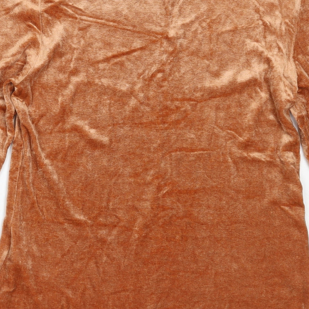 Bianca Womens Orange Round Neck  Polyester Pullover Jumper Size 36