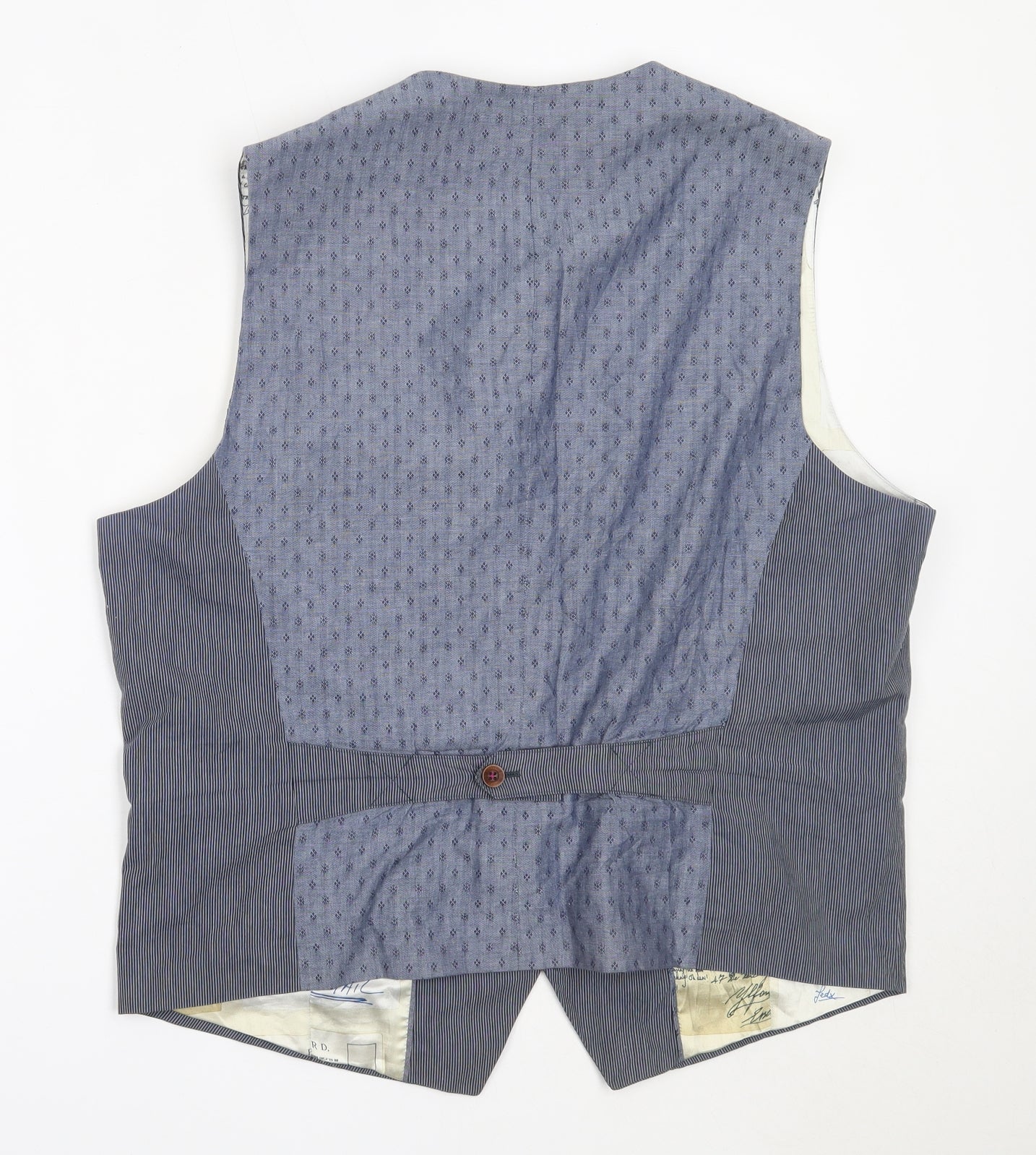 Ted Baker Mens Blue  Cotton Jacket Suit Waistcoat Size 42