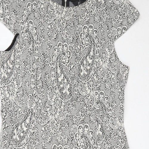 F&F Womens Ivory  Cotton Fit & Flare  Size 12  Round Neck
