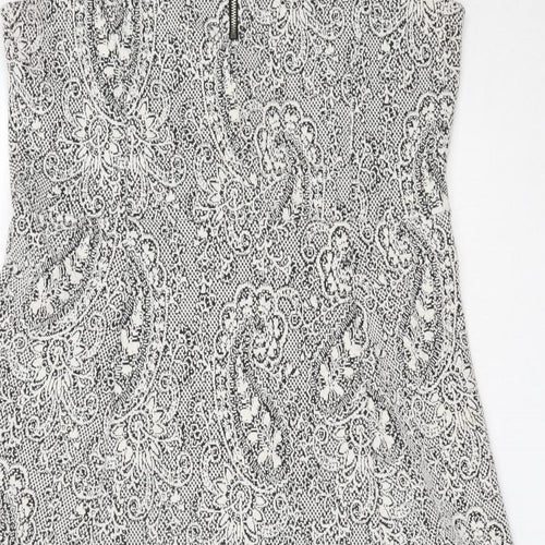 F&F Womens Ivory  Cotton Fit & Flare  Size 12  Round Neck