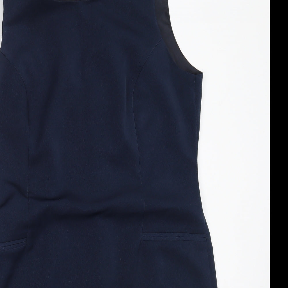 Sara Neal Womens Blue  Polyester Shift  Size 16  Round Neck