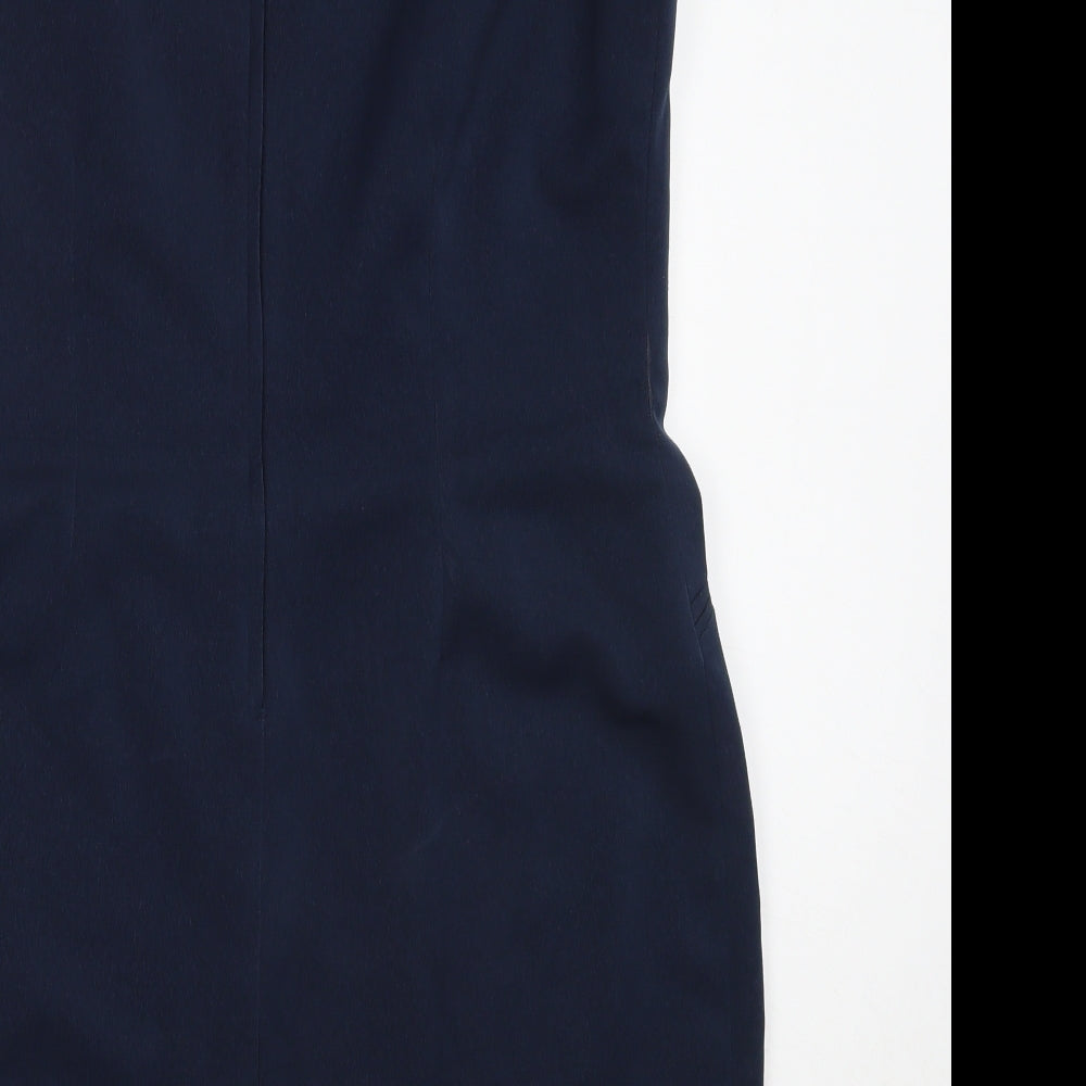 Sara Neal Womens Blue  Polyester Shift  Size 16  Round Neck