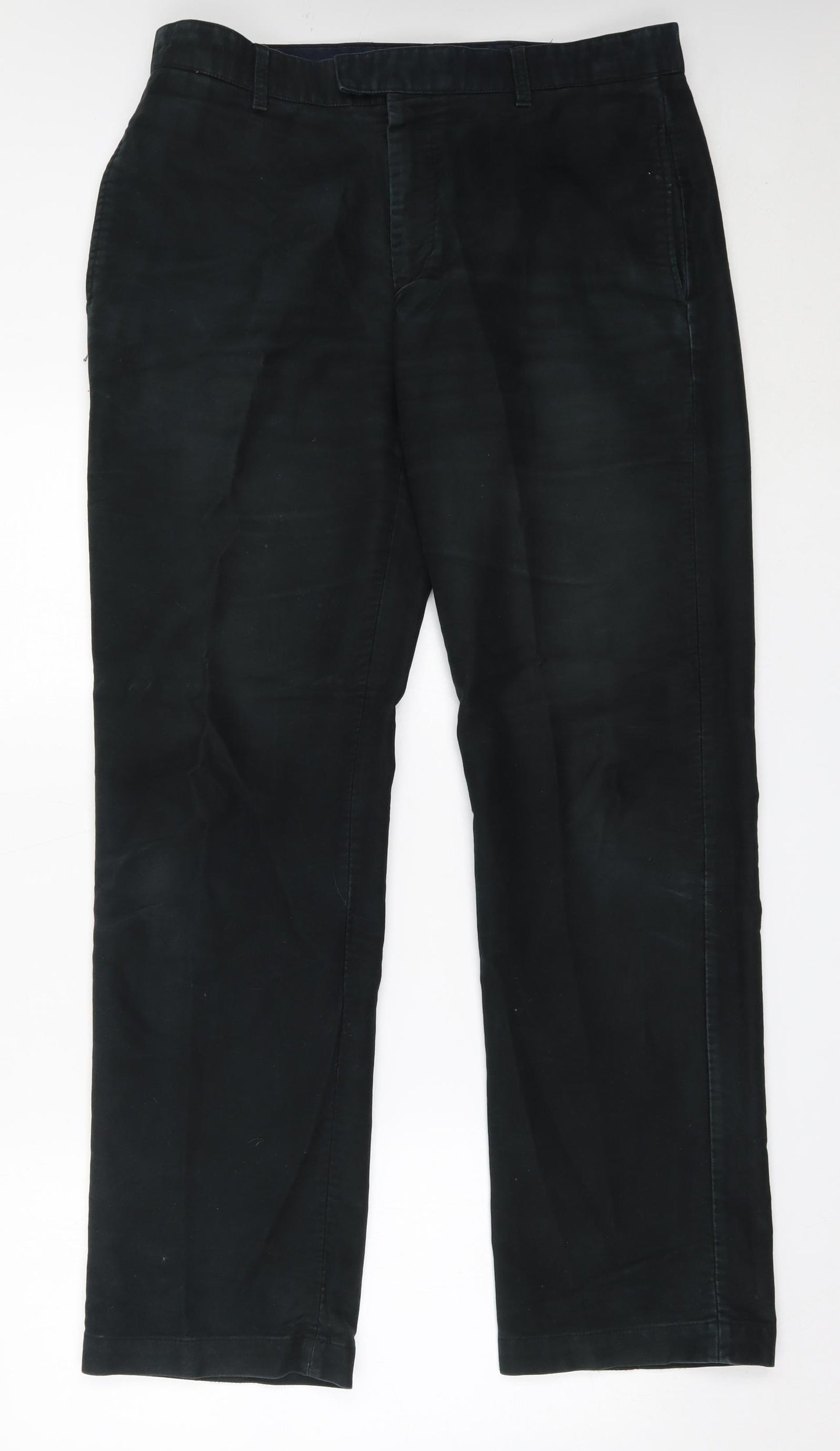 Charles Tyrwhitt Mens Black  Cotton Chino Trousers Size 36 in L34 in Regular