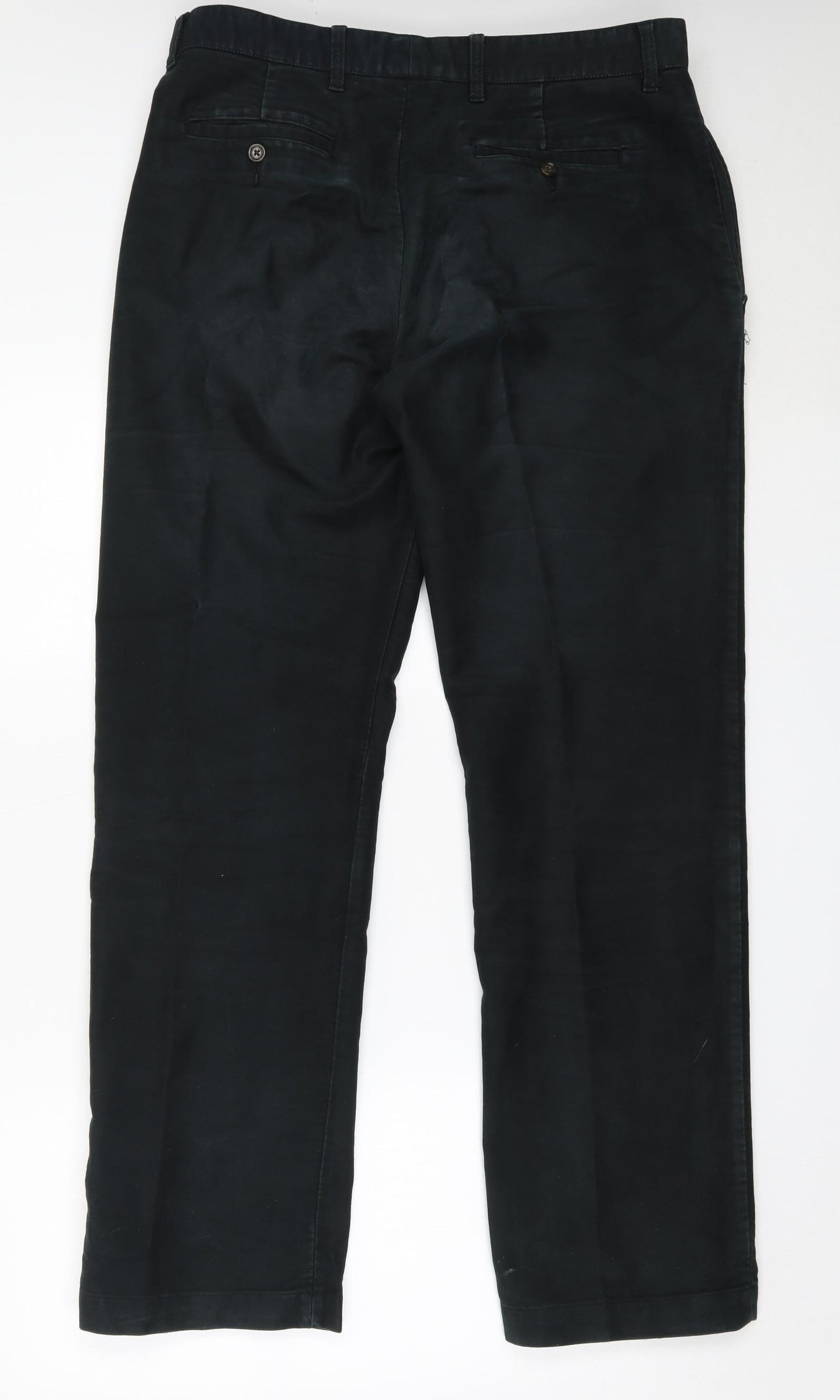 Charles Tyrwhitt Mens Black  Cotton Chino Trousers Size 36 in L34 in Regular
