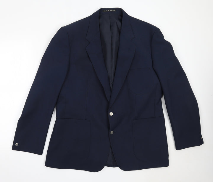 Greenwoods Mens Blue  Polyester Jacket Blazer Size 42
