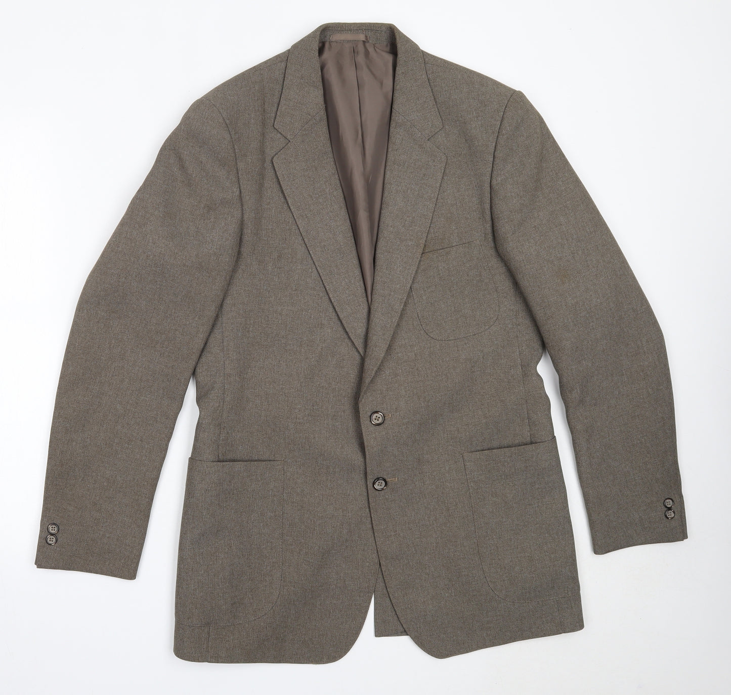 Preworn Mens Brown  Polyester Jacket Blazer Size 40