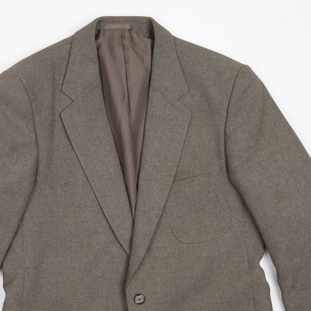 Preworn Mens Brown  Polyester Jacket Blazer Size 40