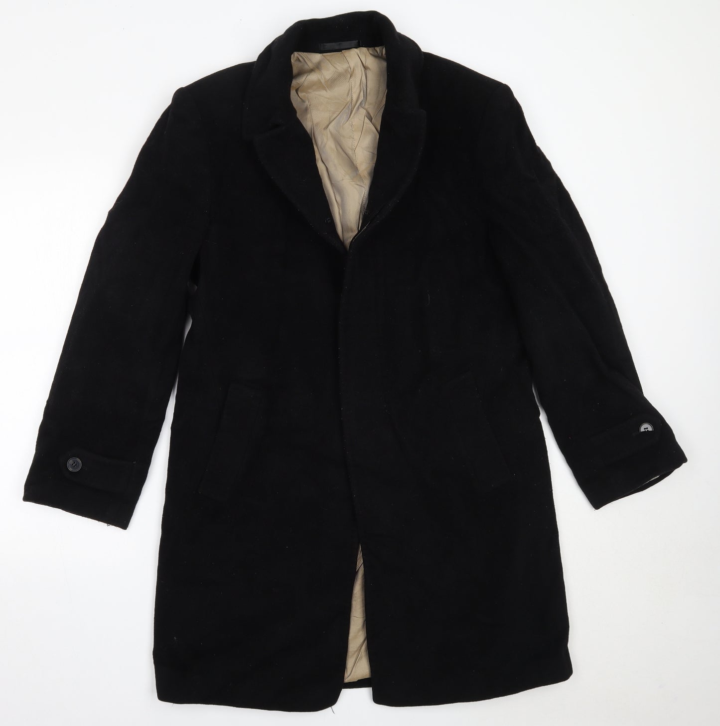 Marks and Spencer Mens Black   Overcoat Coat Size S