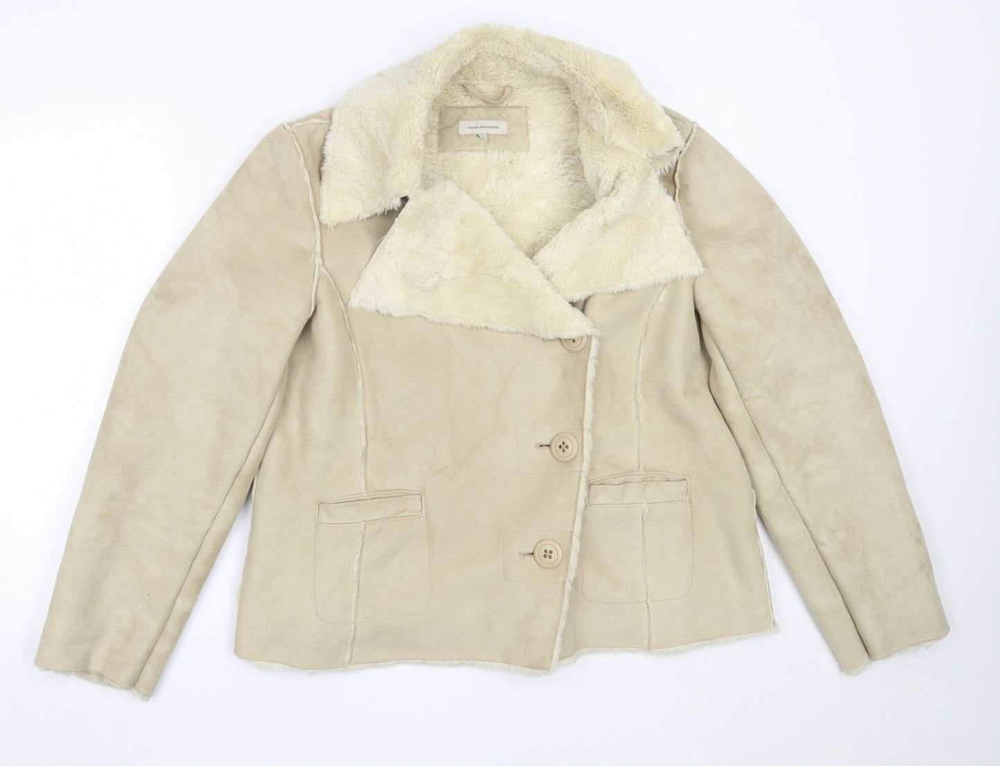 RJR.John Rocha Womens Beige   Overcoat Coat Size 18