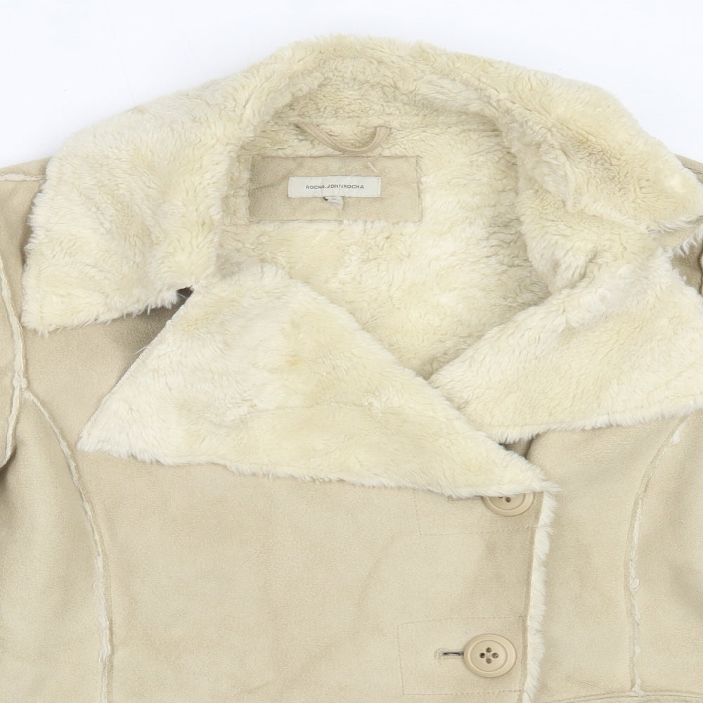 RJR.John Rocha Womens Beige   Overcoat Coat Size 18