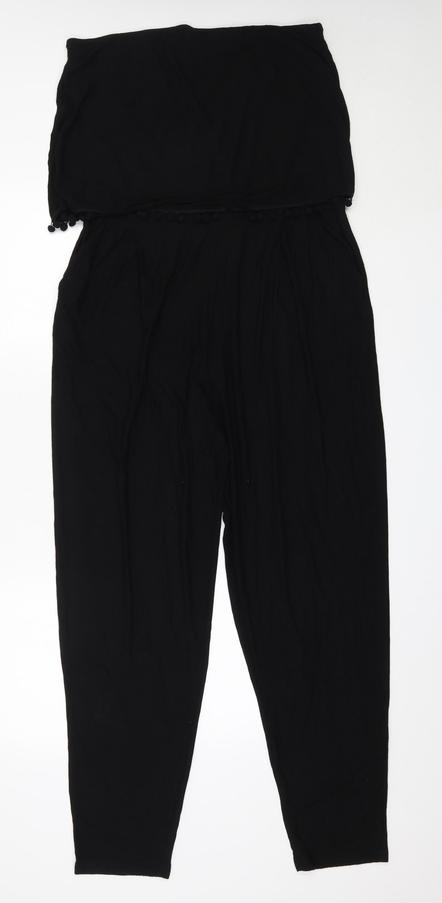 NEXT Womens Black  Viscose Jumpsuit One-Piece Size 16