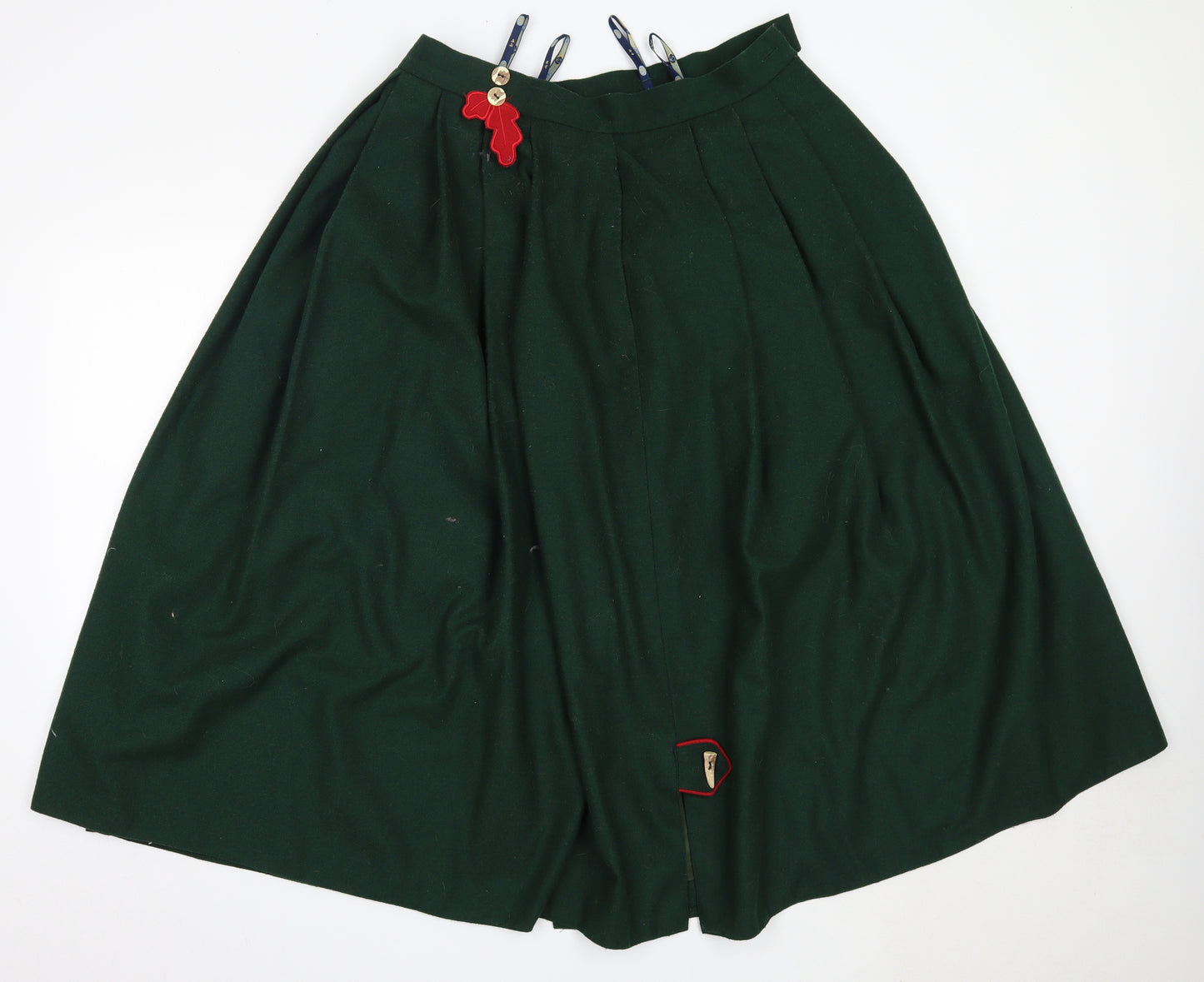 Preworn Womens Green  Polyester Flare Skirt Size 44