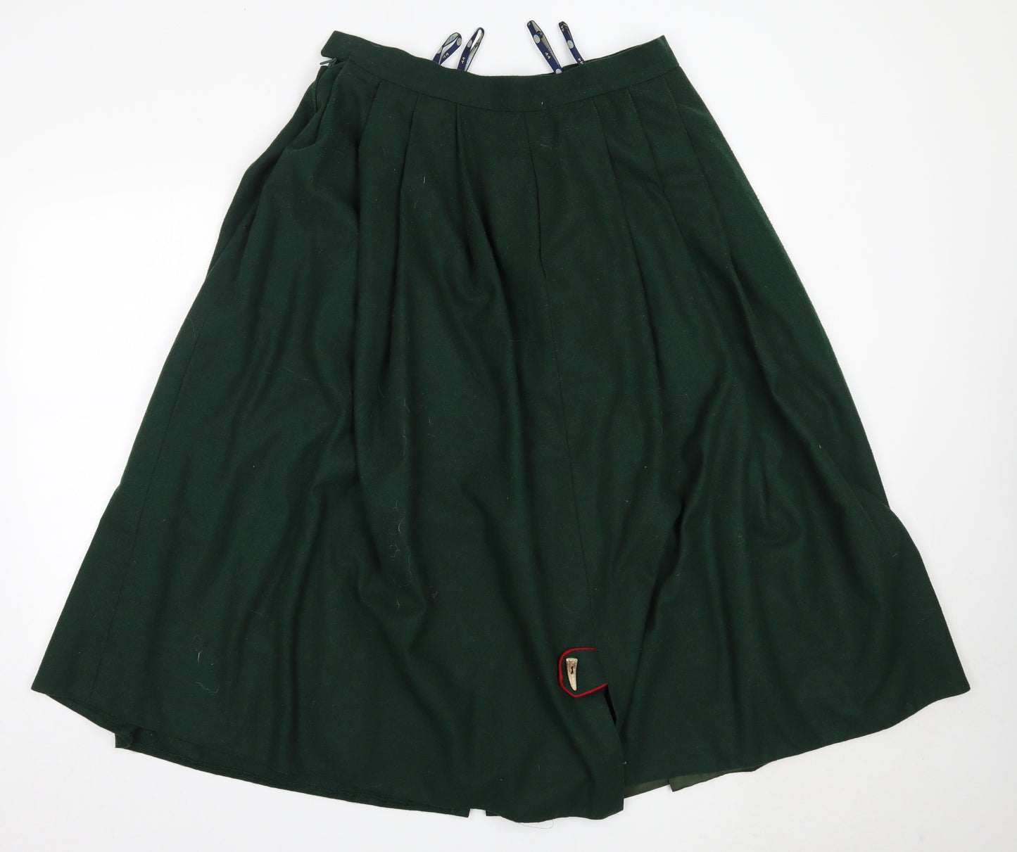 Preworn Womens Green  Polyester Flare Skirt Size 44