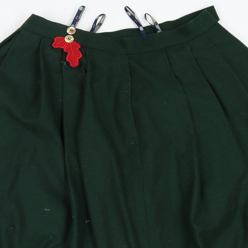Preworn Womens Green  Polyester Flare Skirt Size 44