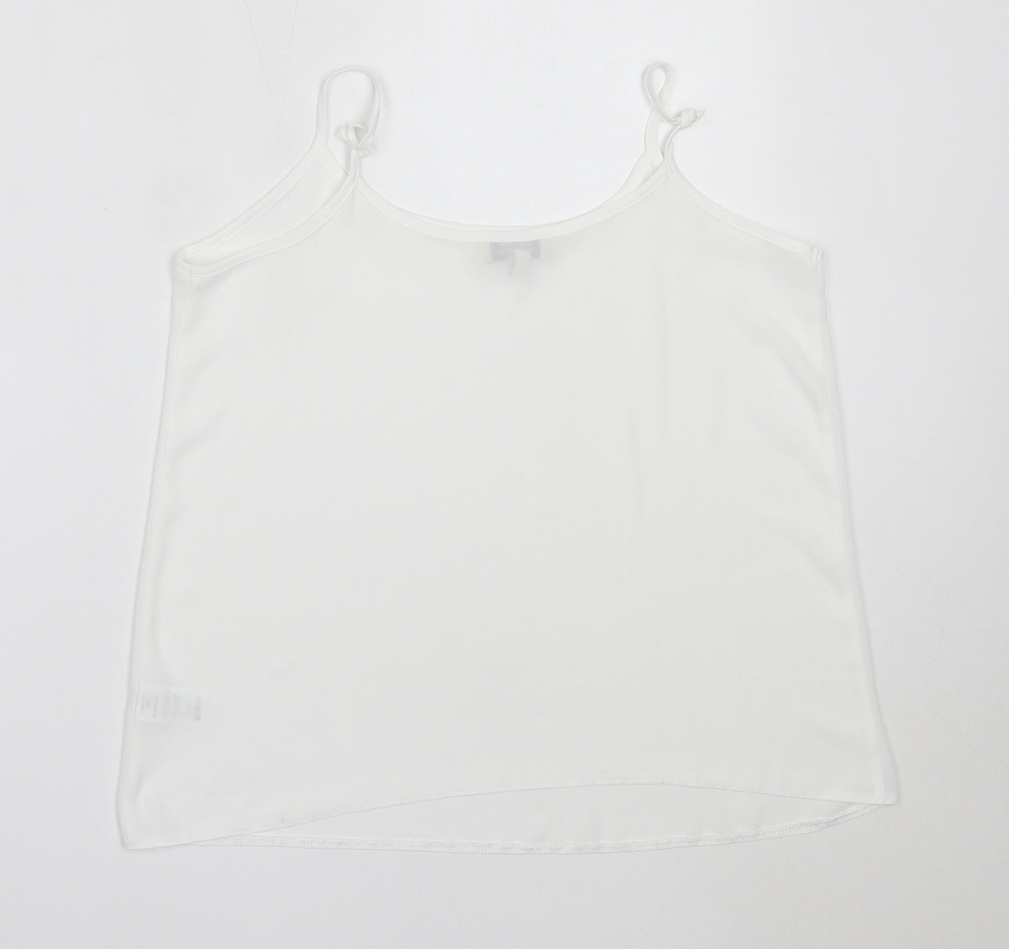 Papaya Womens White  Polyester Camisole Blouse Size 10 Round Neck