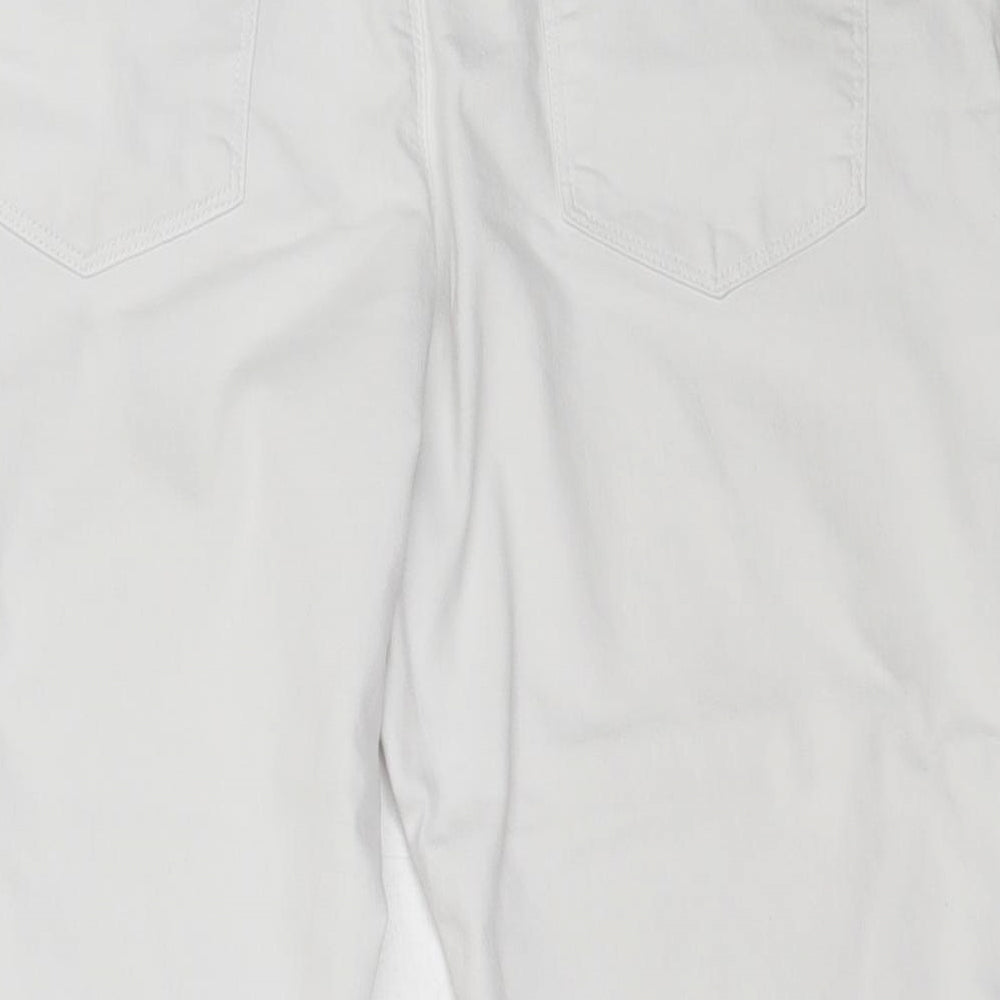 Marks and Spencer Womens White  Cotton Cropped Jeans Size 14 L21.5 in Regular