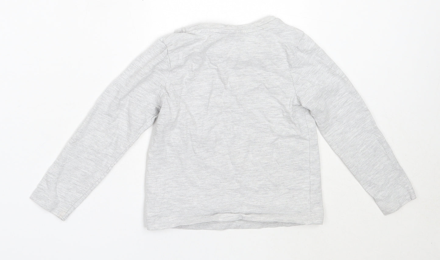George Boys Grey  Cotton Basic T-Shirt Size 2-3 Years Round Neck