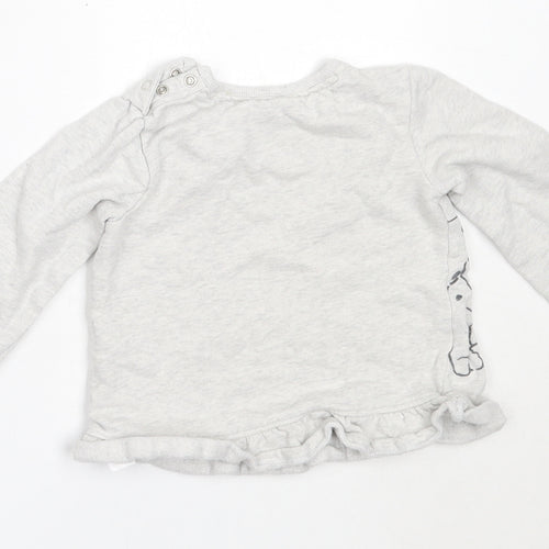 George Girls Grey  Cotton Pullover Jumper Size 18-24 Months   - 101 Dalmatians