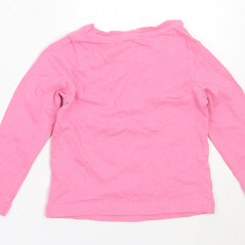 George Girls Pink  Cotton Basic T-Shirt Size 2-3 Years Round Neck