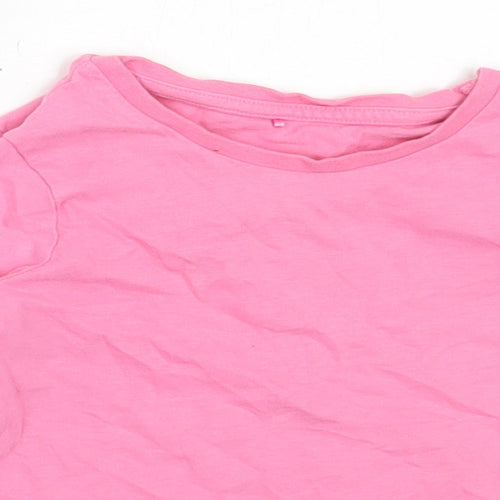 George Girls Pink  Cotton Basic T-Shirt Size 2-3 Years Round Neck