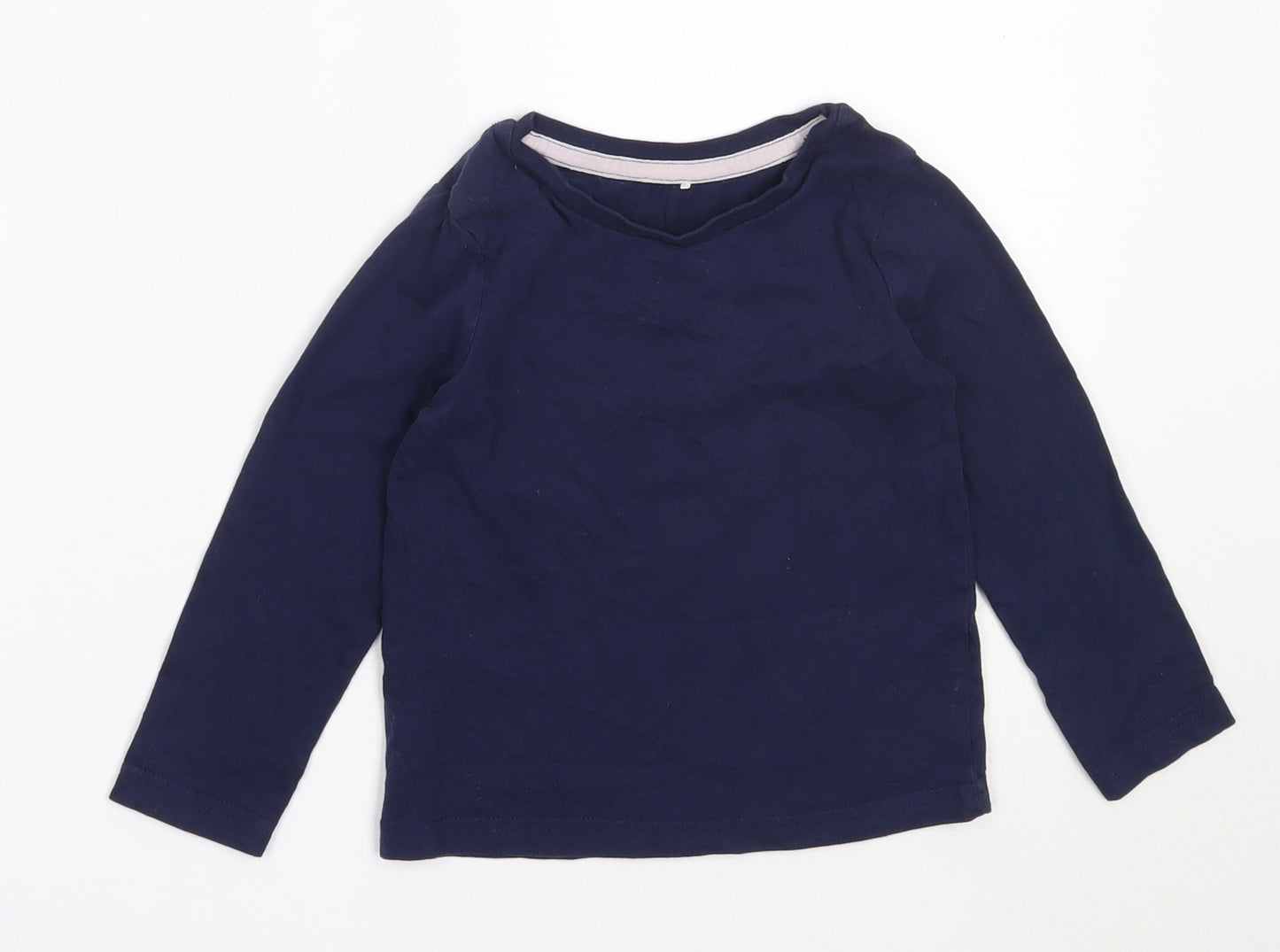 George Boys Blue  Cotton Basic T-Shirt Size 2-3 Years Round Neck