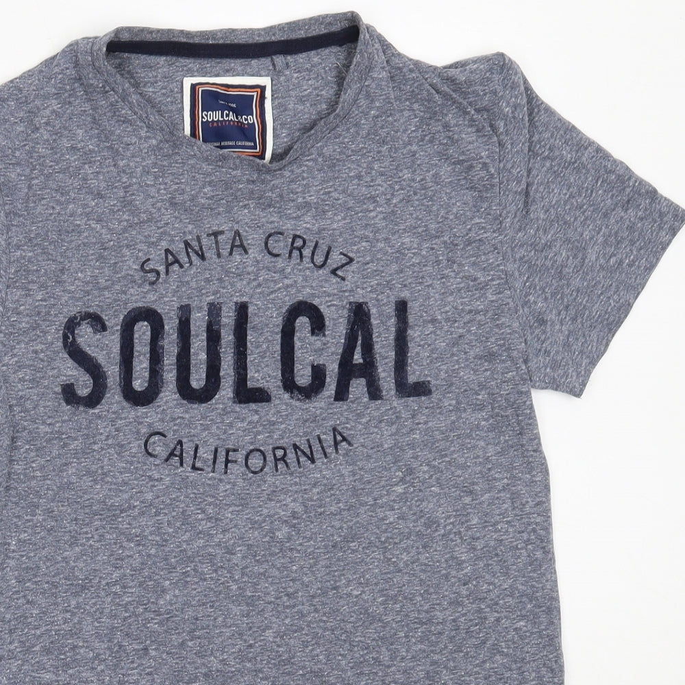 SoulCal&Co Mens Blue  Polyester  T-Shirt Size S Round Neck