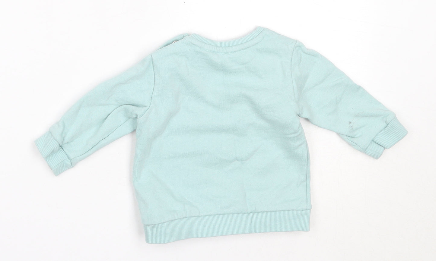 George Girls Blue  Cotton Pullover Jumper Size 0-3 Months