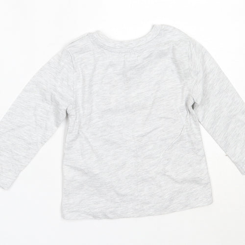 Primark Boys Grey  Cotton Basic T-Shirt Size 6-9 Months Round Neck
