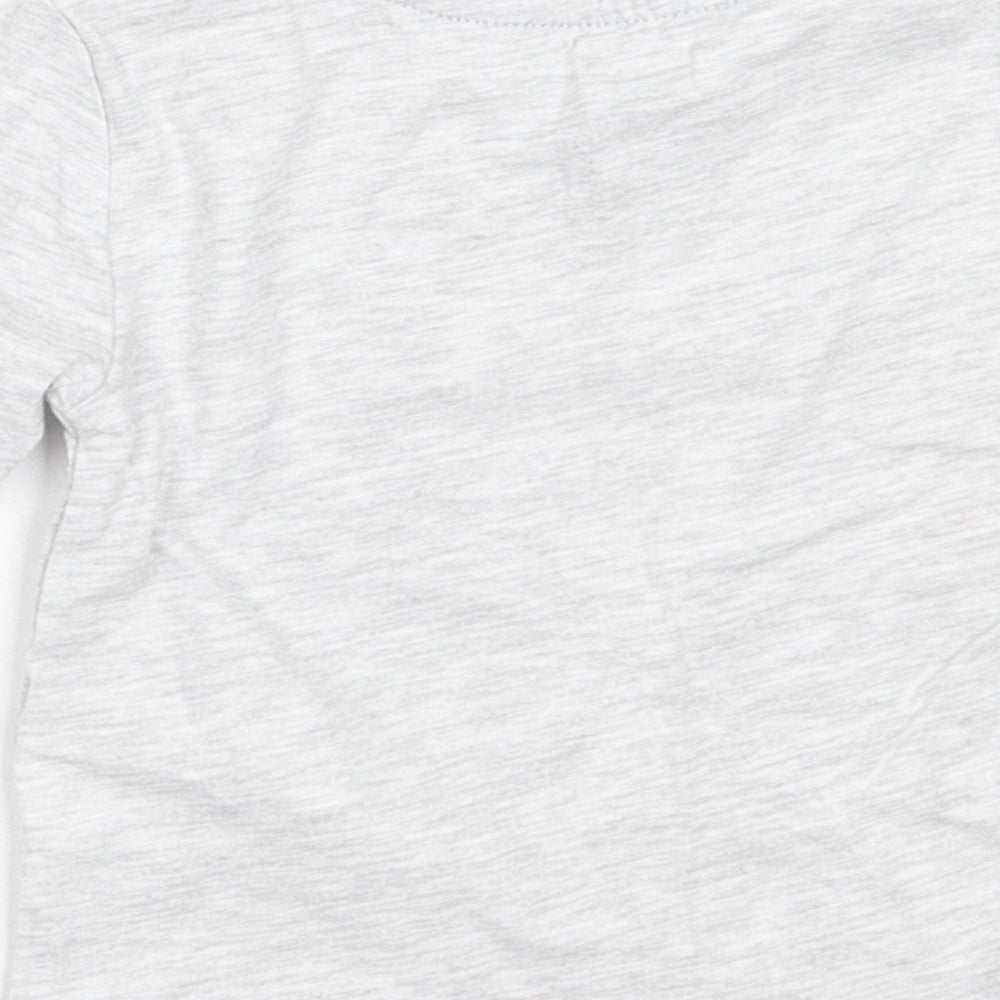 Primark Boys Grey  Cotton Basic T-Shirt Size 6-9 Months Round Neck