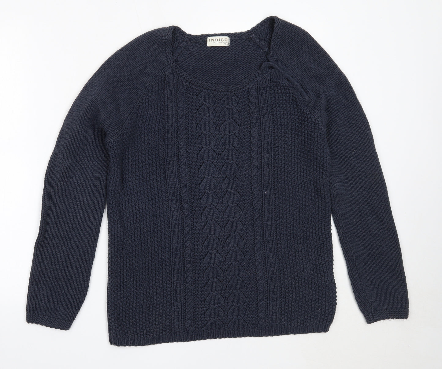 Marks and Spencer Womens Blue Round Neck  Acrylic Pullover Jumper Size 12