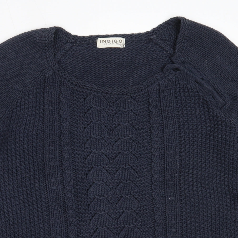 Marks and Spencer Womens Blue Round Neck  Acrylic Pullover Jumper Size 12